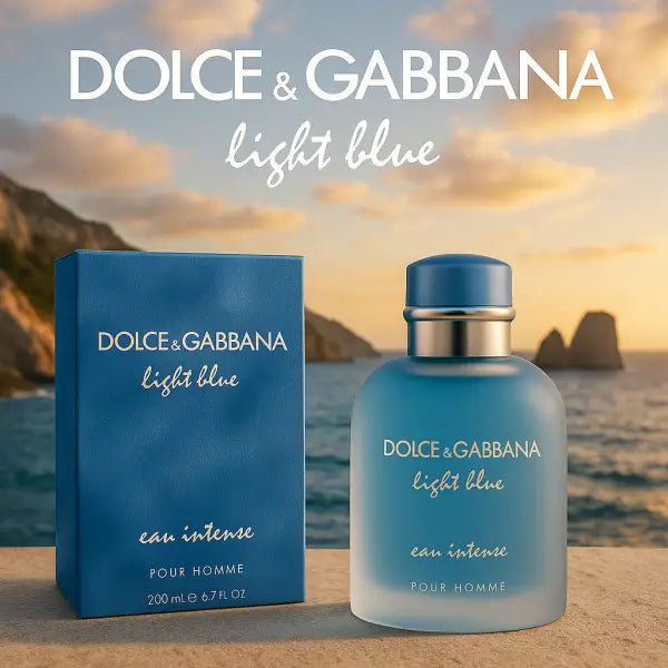 בושם לגבר 200 מ’’ל Dolce & Gabbana Light Blue Eau Intense או דה פרפיום E.D.P